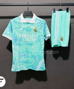 تیشرت و شورت دراگون سبز پاستیلی رئال مادرید (+A)